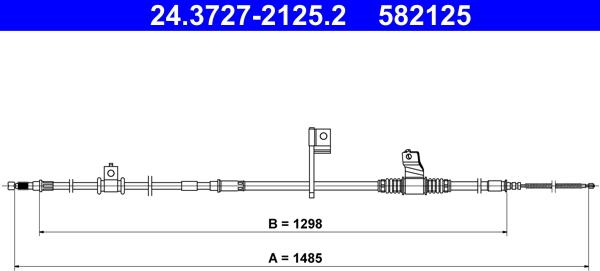 ATE 24.3727-2125.2 - Трос, гальмівна система autocars.com.ua