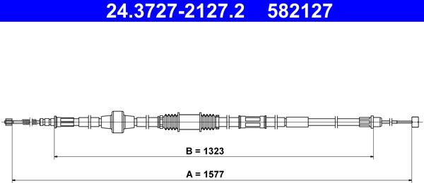 ATE 24.3727-2127.2 - Трос, гальмівна система autocars.com.ua