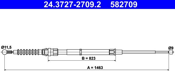 ATE 24.3727-2709.2 - Тросик, cтояночный тормоз avtokuzovplus.com.ua