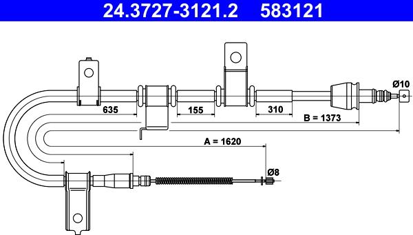 ATE 24.3727-3121.2 - Тросик, cтояночный тормоз avtokuzovplus.com.ua