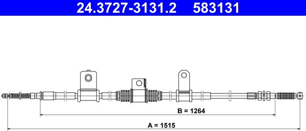 ATE 24.3727-3131.2 - Трос, гальмівна система autocars.com.ua