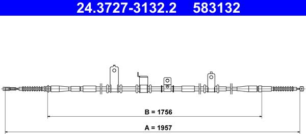 ATE 24.3727-3132.2 - Тросик, cтояночный тормоз avtokuzovplus.com.ua