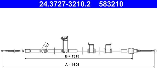 ATE 24.3727-3210.2 - Трос, гальмівна система autocars.com.ua