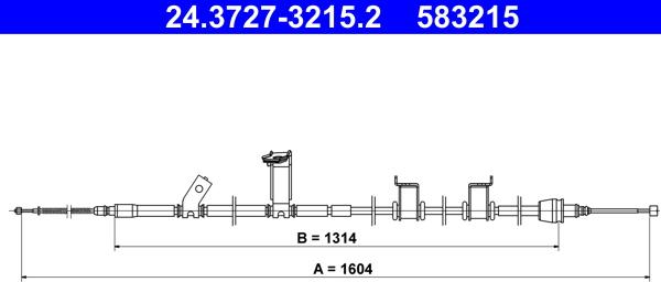 ATE 24.3727-3215.2 - Трос, гальмівна система autocars.com.ua