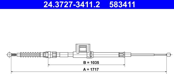 ATE 24.3727-3411.2 - Трос, гальмівна система autocars.com.ua