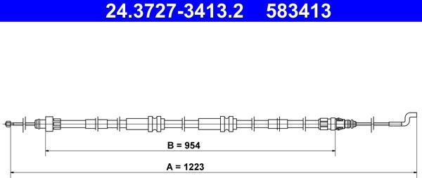 ATE 24.3727-3413.2 - Трос, гальмівна система autocars.com.ua