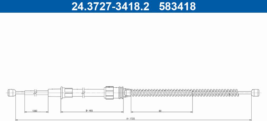 ATE 24.3727-3418.2 - Трос, гальмівна система autocars.com.ua