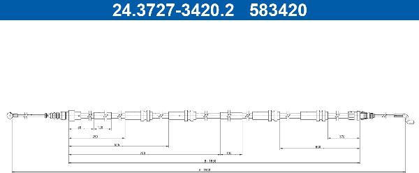 ATE 24.3727-3420.2 - Трос, гальмівна система autocars.com.ua