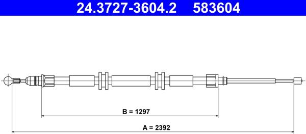 ATE 24.3727-3604.2 - Трос, гальмівна система autocars.com.ua