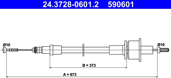 ATE 24.3728-0601.2 - Трос, управление сцеплением avtokuzovplus.com.ua