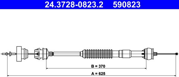 ATE 24.3728-0823.2 - Трос, управління зчепленням autocars.com.ua