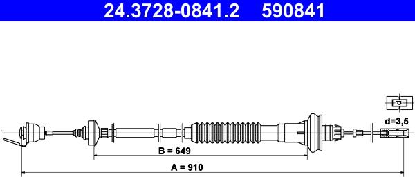 ATE 24.3728-0841.2 - Трос, управление сцеплением autodnr.net