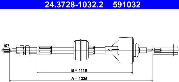 ATE 24.3728-1032.2 - Трос, управление сцеплением avtokuzovplus.com.ua