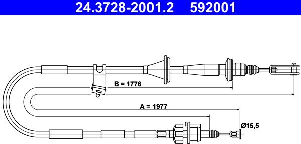 ATE 24372820012 - Трос, управління зчепленням autocars.com.ua