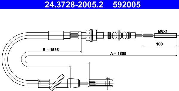 ATE 24.3728-2005.2 - Трос, управління зчепленням autocars.com.ua