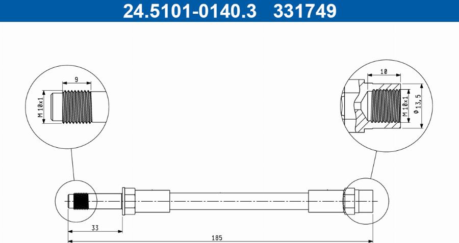 ATE 24.5101-0140.3 - Тормозной шланг autodnr.net