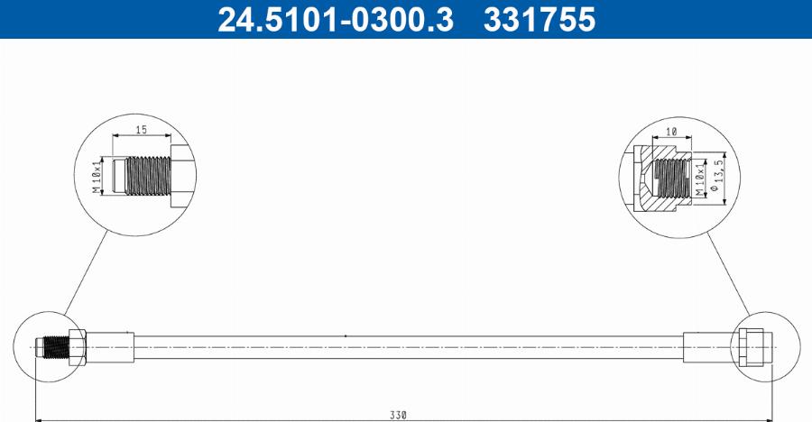 ATE 24.5101-0300.3 - Тормозной шланг avtokuzovplus.com.ua