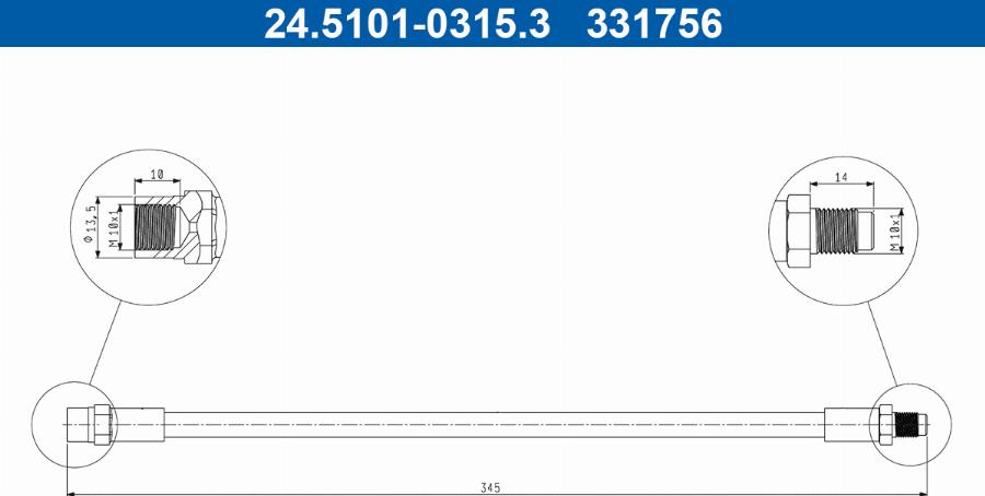 ATE 24.5101-0315.3 - Тормозной шланг autodnr.net