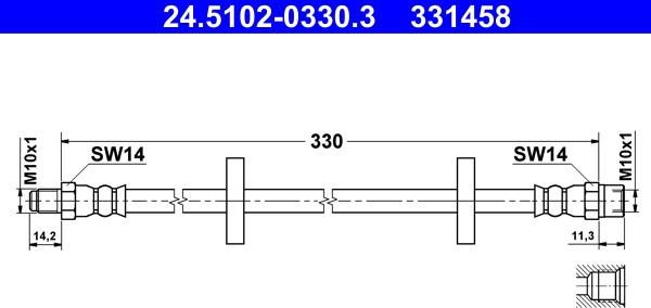 ATE 24.5102-0330.3 - Тормозной шланг autodnr.net