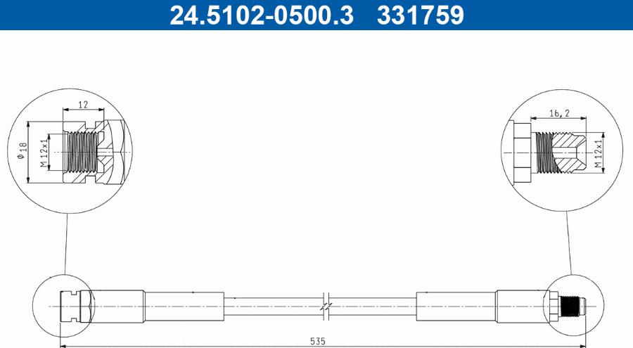 ATE 24.5102-0500.3 - Тормозной шланг autodnr.net