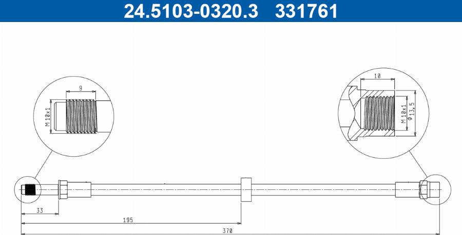 ATE 24.5103-0320.3 - Тормозной шланг autodnr.net