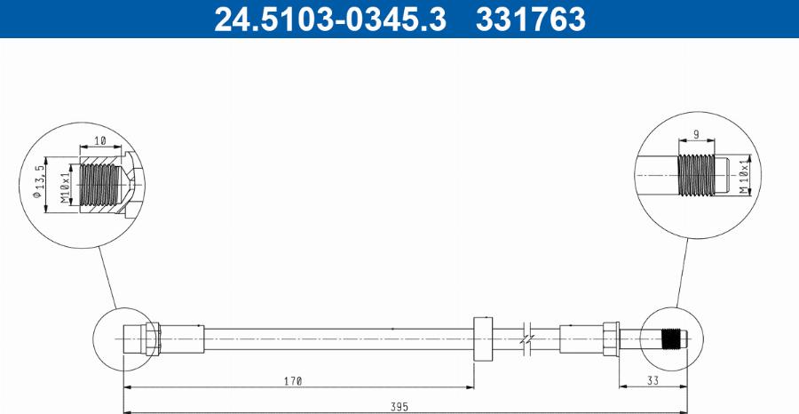 ATE 24.5103-0345.3 - Тормозной шланг autodnr.net