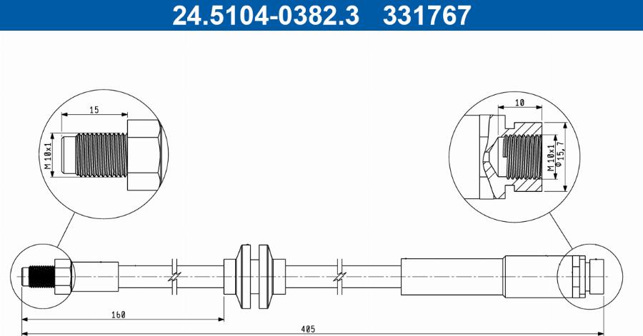 ATE 24.5104-0382.3 - Тормозной шланг autodnr.net