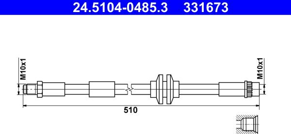 ATE 24.5104-0485.3 - Гальмівний шланг autocars.com.ua