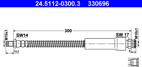 ATE 24.5112-0300.3 - Тормозной шланг avtokuzovplus.com.ua