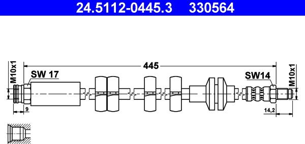 ATE 24.5112-0445.3 - Тормозной шланг avtokuzovplus.com.ua