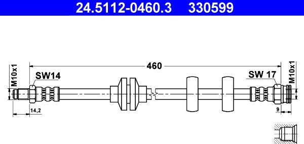 ATE 24.5112-0460.3 - Тормозной шланг autodnr.net