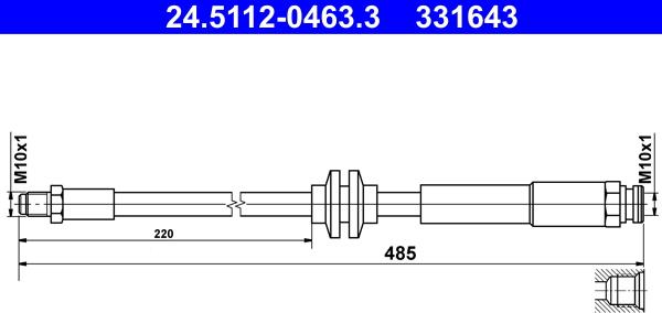 ATE 24.5112-0463.3 - Гальмівний шланг autocars.com.ua