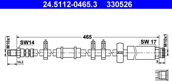 ATE 24.5112-0465.3 - Тормозной шланг autodnr.net