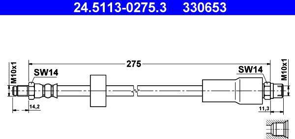 ATE 24.5113-0275.3 - Тормозной шланг avtokuzovplus.com.ua