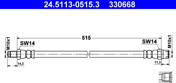 ATE 24.5113-0515.3 - Тормозной шланг autodnr.net