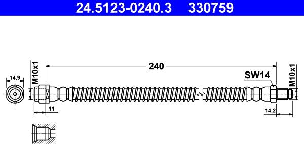 ATE 24.5123-0240.3 - Тормозной шланг autodnr.net