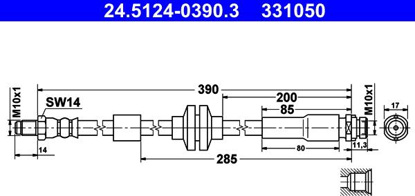 ATE 24.5124-0390.3 - Тормозной шланг autodnr.net