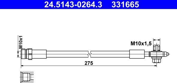 ATE 24.5143-0264.3 - Тормозной шланг autodnr.net