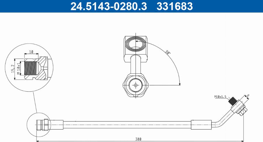 ATE 24.5143-0280.3 - Тормозной шланг avtokuzovplus.com.ua