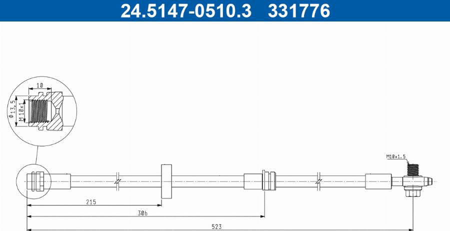 ATE 24.5147-0510.3 - Тормозной шланг autodnr.net