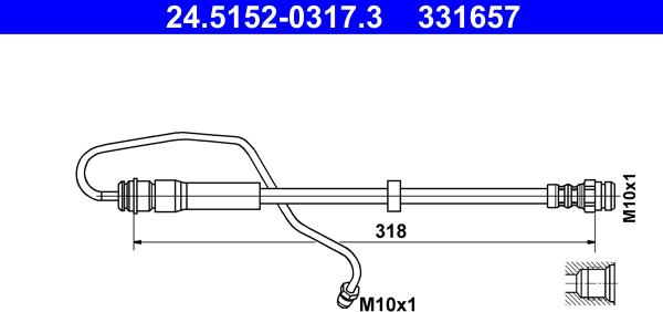 ATE 24.5152-0317.3 - Тормозной шланг avtokuzovplus.com.ua