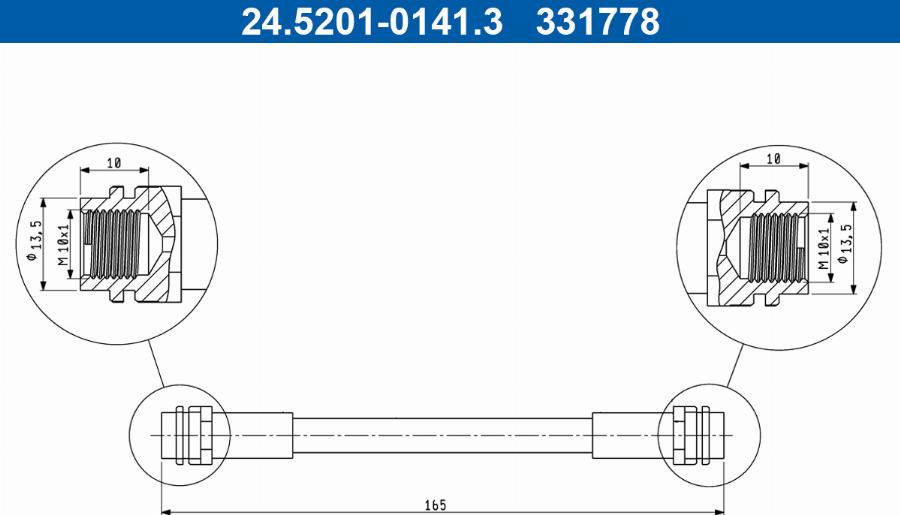 ATE 24.5201-0141.3 - Тормозной шланг autodnr.net