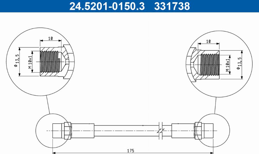 ATE 24.5201-0150.3 - Тормозной шланг avtokuzovplus.com.ua