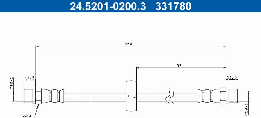 ATE 24.5201-0200.3 - Тормозной шланг autodnr.net