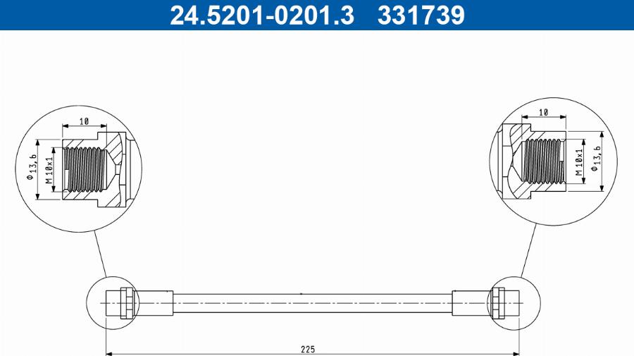 ATE 24.5201-0201.3 - Тормозной шланг autodnr.net