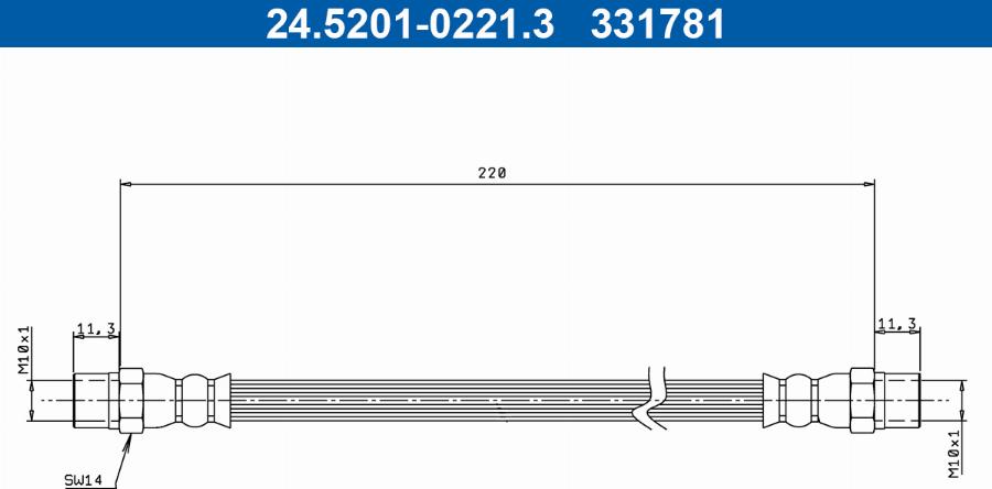 ATE 24.5201-0221.3 - Тормозной шланг autodnr.net