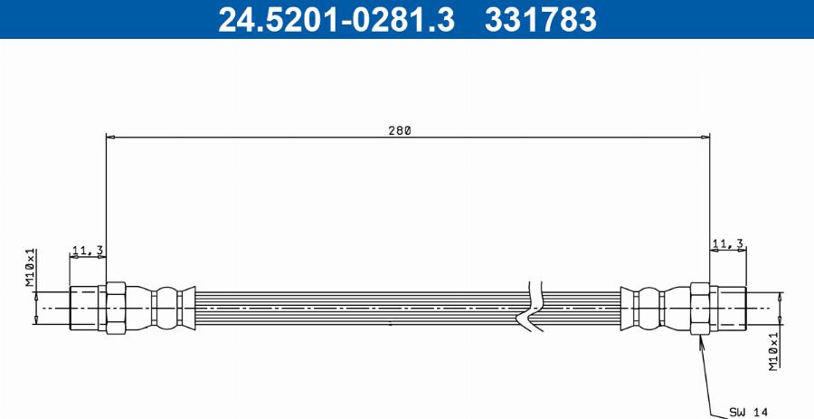 ATE 24.5201-0281.3 - Тормозной шланг autodnr.net