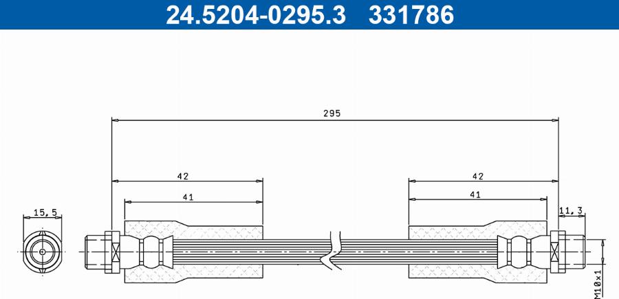 ATE 24.5204-0295.3 - Тормозной шланг avtokuzovplus.com.ua