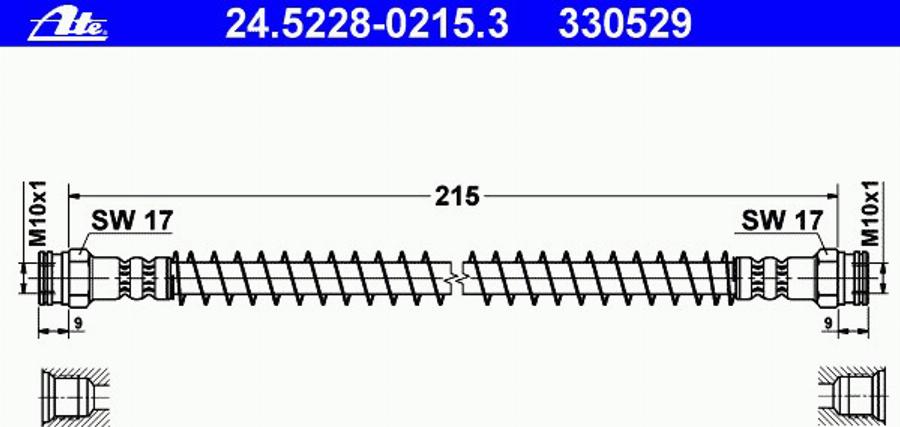 ATE 24.5228-0215.3 - Гальмівний шланг autocars.com.ua