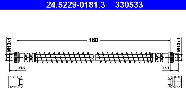 ATE 24.5229-0181.3 - Тормозной шланг avtokuzovplus.com.ua